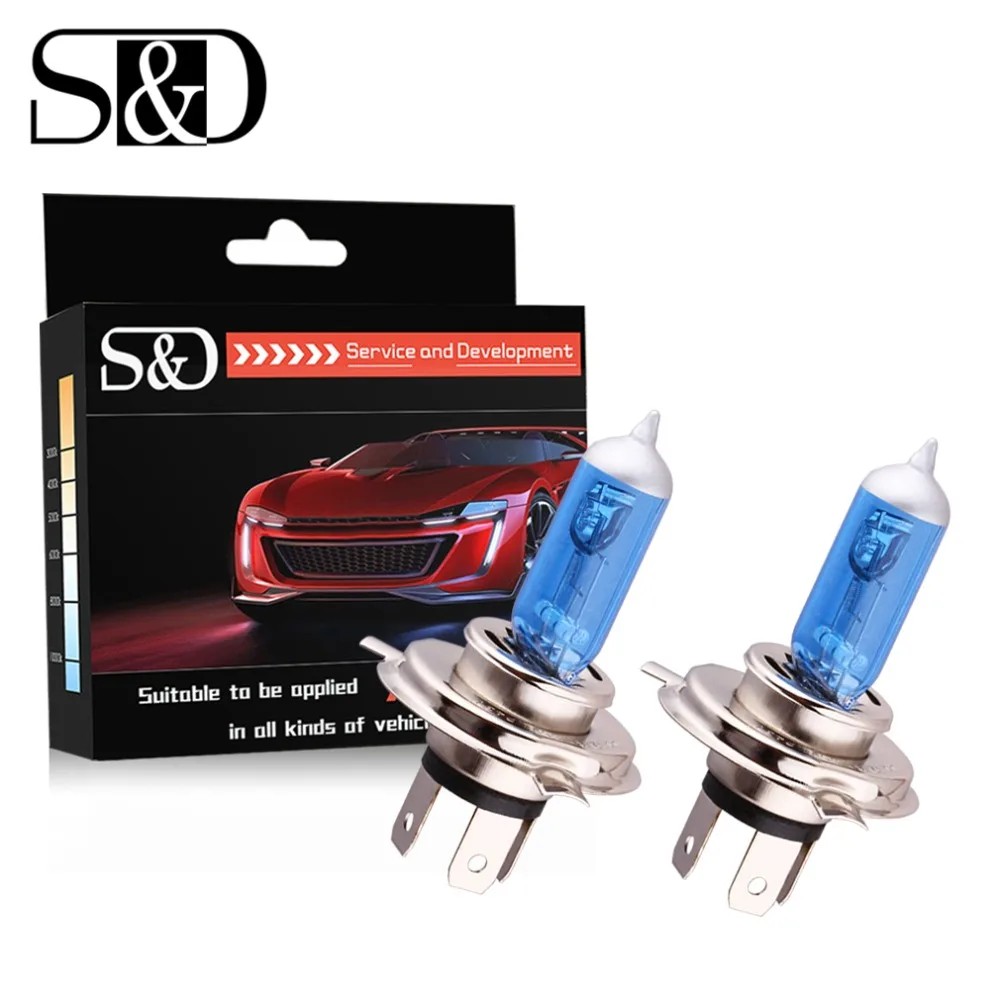 Галогенные ксеноновые лампы S & D H4 100 Вт 12 В суперъяркие Автомобильные