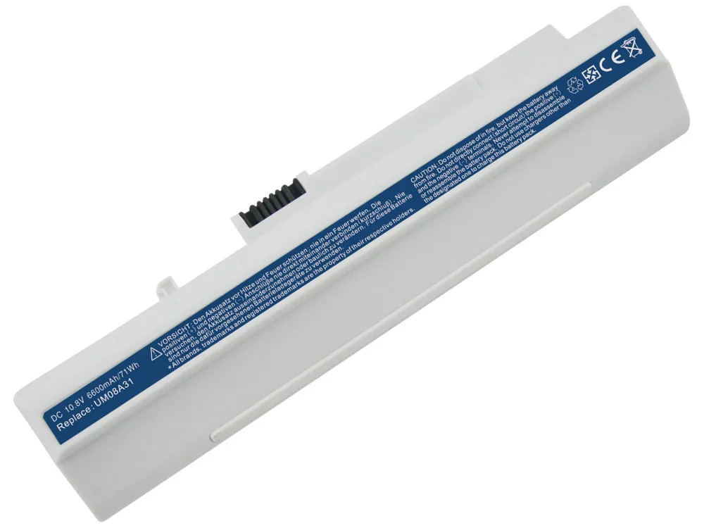 LMDTK белый Аккумулятор для ноутбука ACER UM08B31 UM08B52 9 ячеек подходит Aspire One A110 A150 D150 Pro531h