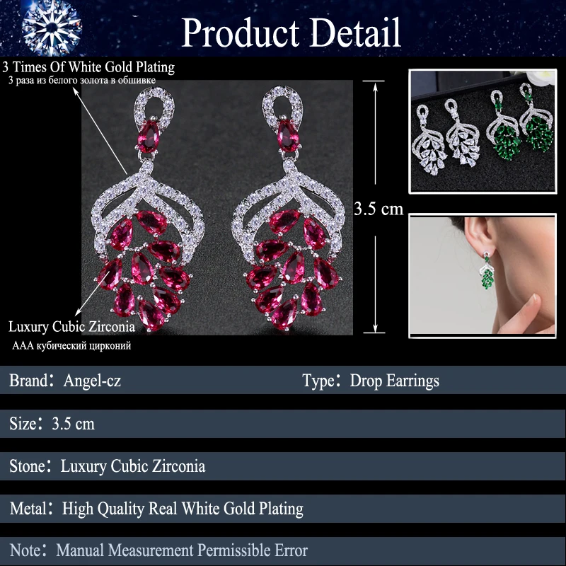 Женские длинные серьги подвески с красным камнем|dangling earrings for women|long dangle earringslong drop