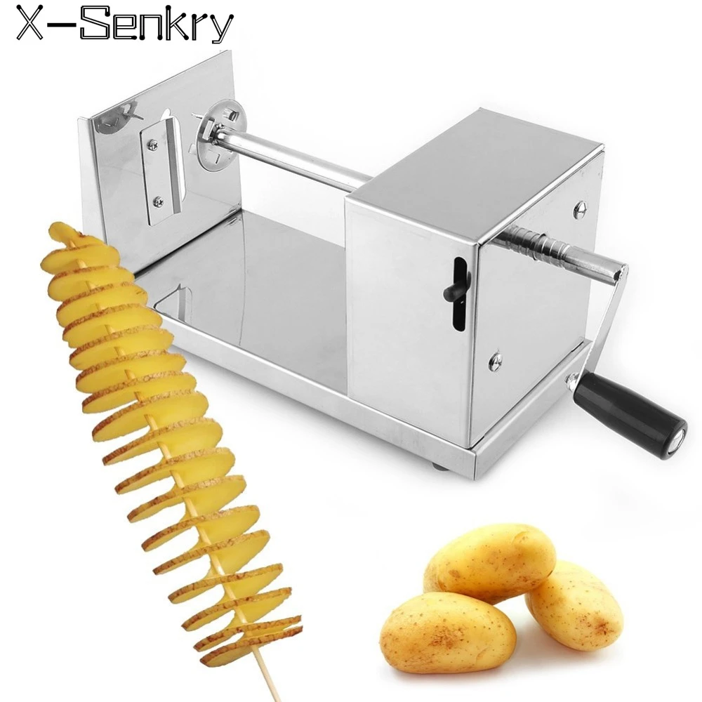 Легкий полезный резак для картофеля из нержавеющей стали скрученный торнадо