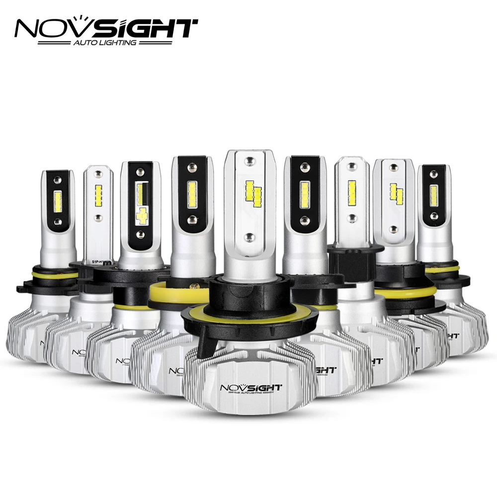 NOVSIGHT H4 H7 H11 H1 H3 H8 H9 9005 9006 9007 H13 Автомобильный светодиодный головной светильник(Подол короче спереди и длиннее сзади) луч 50 Вт 10000LM 6500 к туман светильник лампочка DC12v 24v