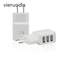 vieruodis 1pcs 3 holes usb eu mobile phone charger 5v 2a multi function travel charging head android smart universal