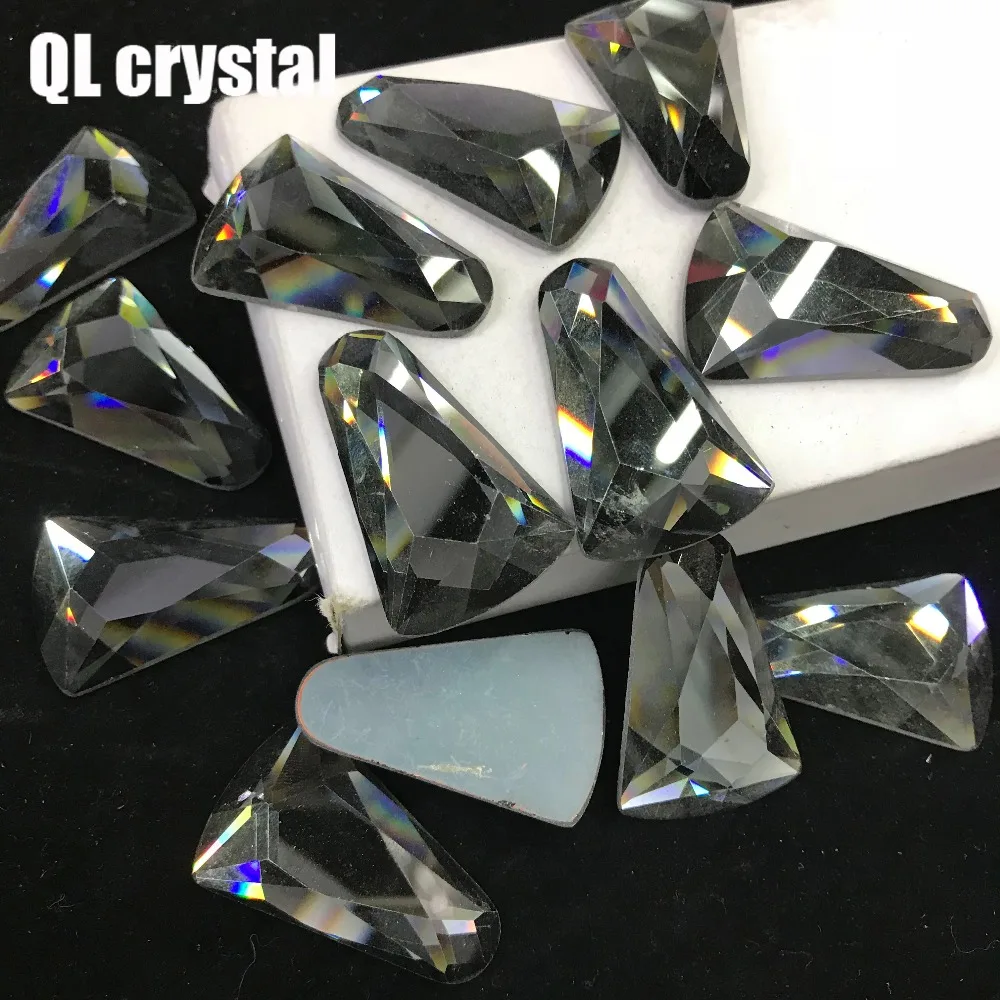 QL crystal 25x40mm Crystal popular DIY Clothes garments shose bags glue on flatbacks glass rhinestones | Дом и сад
