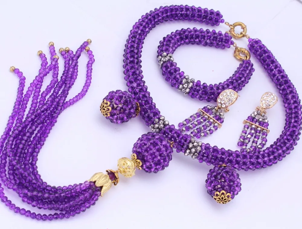 4 ujewelry Fine набор украшений для женщин, имитация жемчуга, ювелирные изделия в африканском стиле ювелирные изделия ожерелье Нигерийским бисером комплект ювелирных изделий Свадебная вечеринка