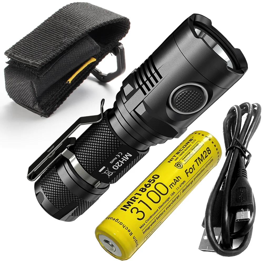 Оптовая продажа NITECORE MH20 1000 люменов CREE XML2 U2 LED micro USB заряжаемый мини фонарик