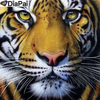 diapai 5d diy diamond painting 100 full squareround drill animal tiger diamond embroidery cross stitch 3d decor a21940