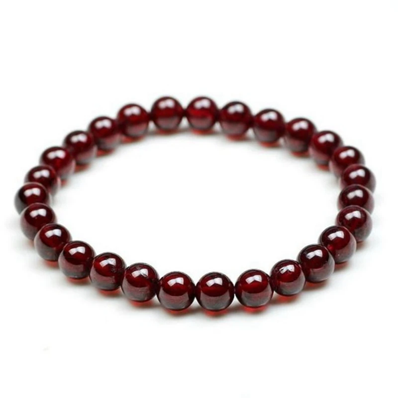 Натуральный 6 мм винный браслет из Красного камня с одним коленом женские модели