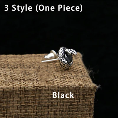3 Style One Piece Креативная женская серьга в стиле хип-хоп, 4 стиля, Настоящее серебро, 925 пробы, хорошее ювелирное изделие для женщин и мужчин, серьги-гвоздики с мозаичным камнем E04 - Цвет камня: 3 Style One Piece