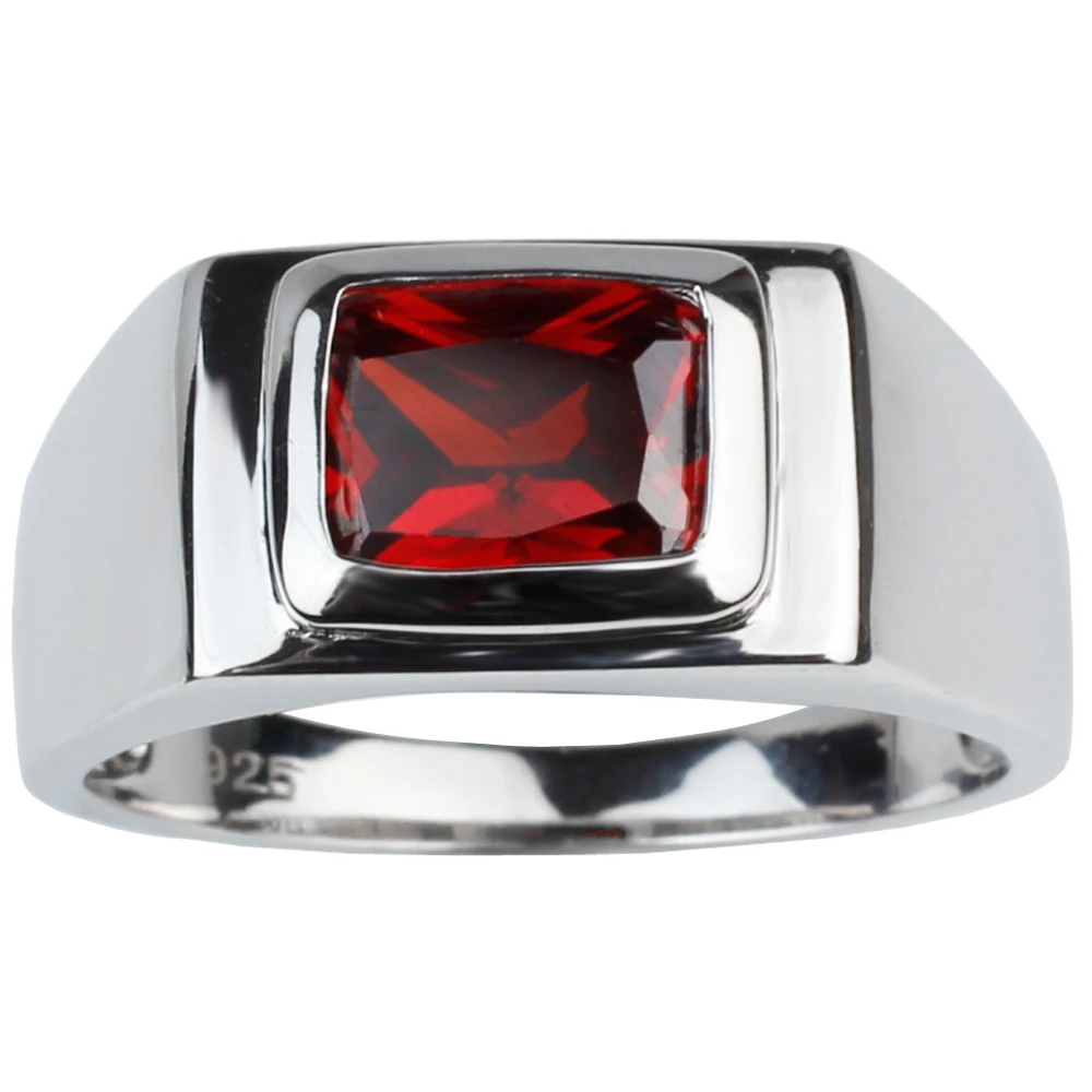 Мужское серебряное кольцо с фианитом 7x9 мм|jewelry resin|jewelry metaljewelry making supplies free shipping |