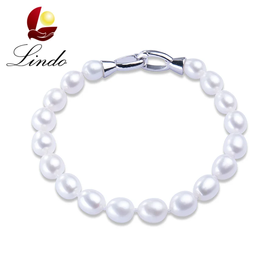 Браслеты из 100% натурального пресноводного жемчуга для женщин браслеты с