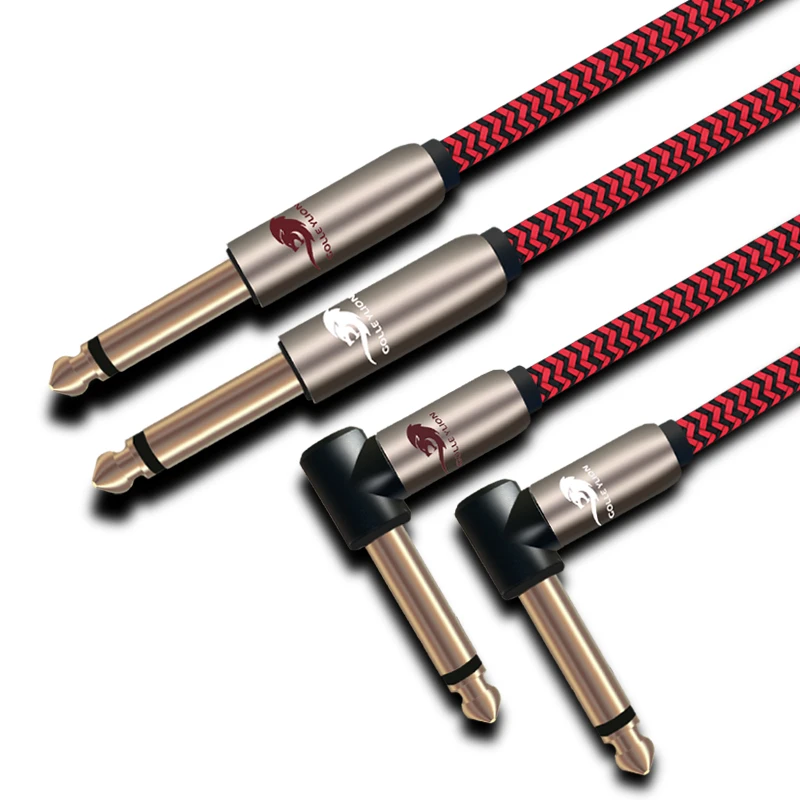 Hi Fi 1/4 &quotJack кабель постоянного тока двойной цилиндрическим хвостовиком 6 35