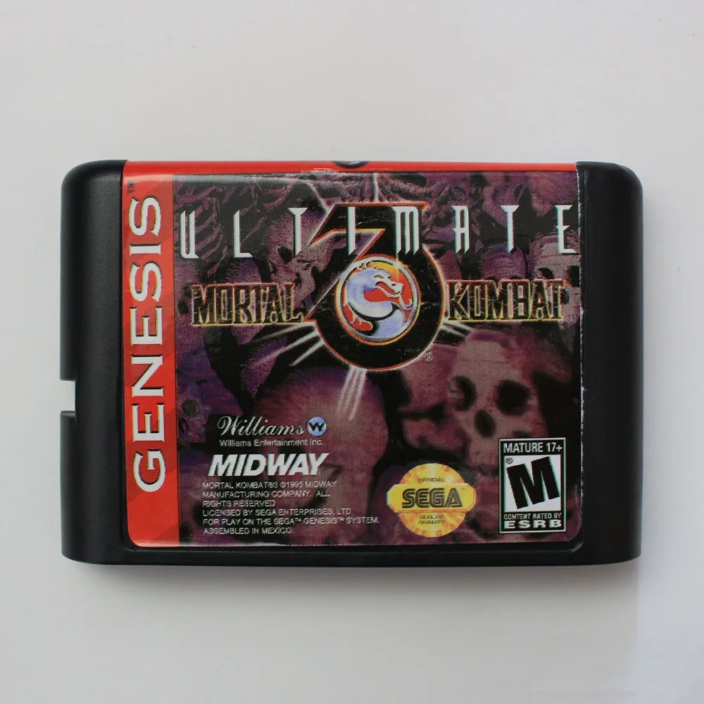 Игровая карта Mortal Kombat 3 Ultimate 16 бит MD для Sega Mega Drive Genesis|mortal kombat ultimate|16 bitmd game |