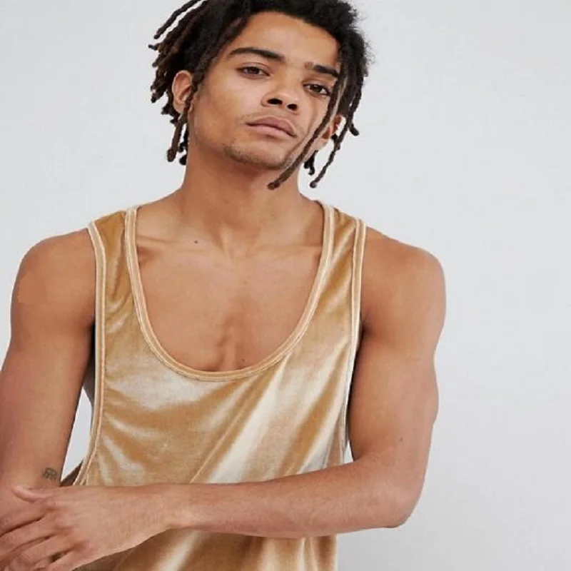 Мужской бархатный жилет высокого качества 2018 весна/лето сплошной цвет