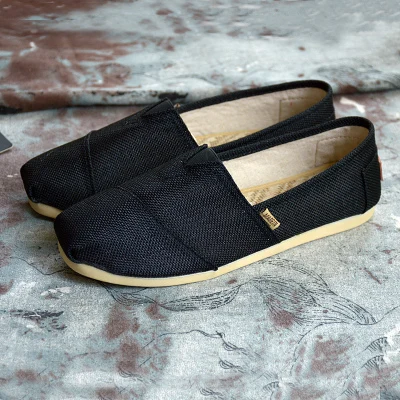 Summer Linen Shoes Men's Low-Top Canvas Shoes Breathable a Pedal Lazy Espadrilles Shoes Retro Flat Fisherman Shoes Men tm0064 - Цвет: 2