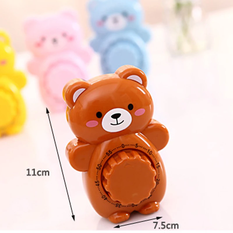 Cartoon Teddy Bear Timer Creative Life Lovely Kitchen Cooking Student Homework Plastic Dial | Дом и сад