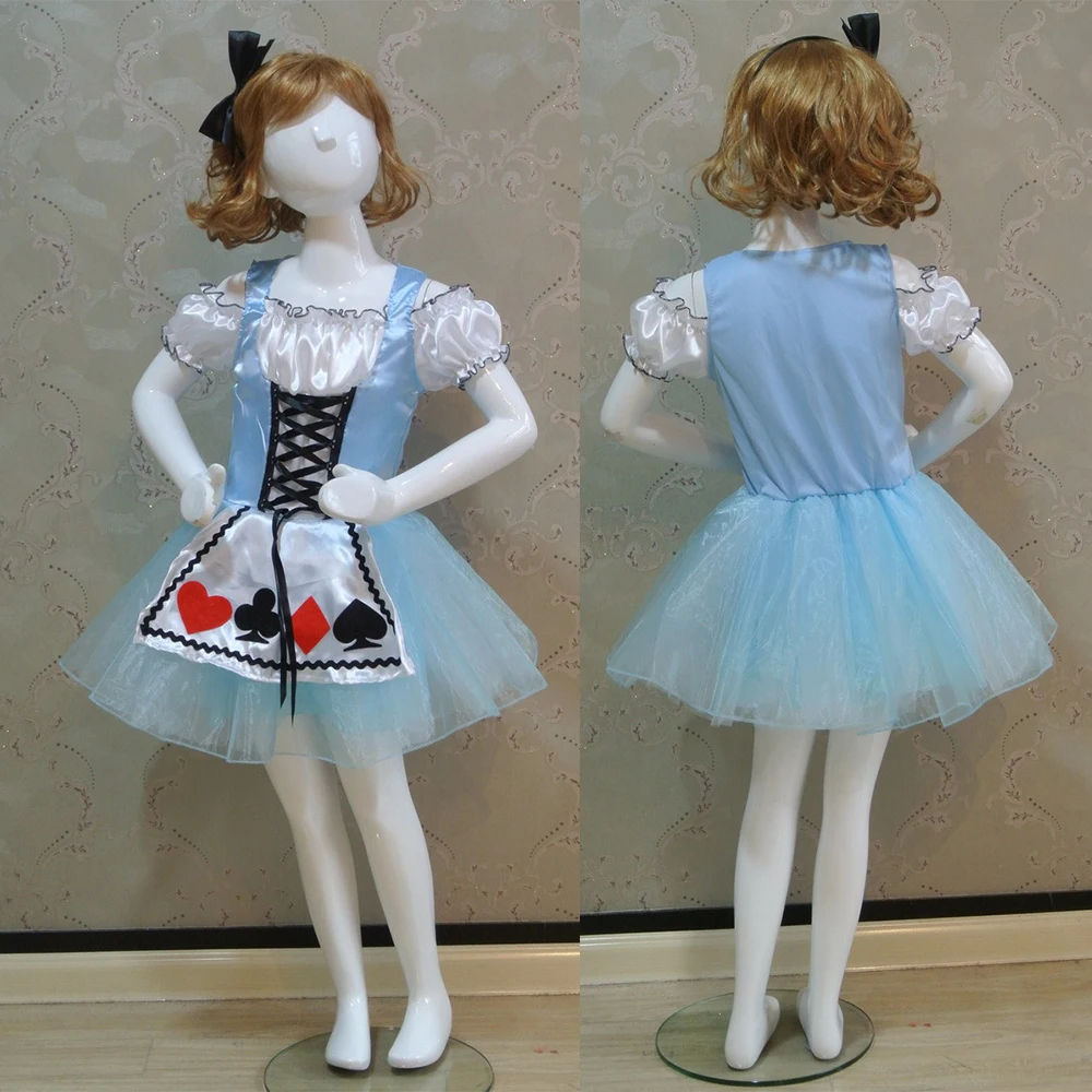 Новинка 2018 Алиса в платье из страны чудесес сценическая одежда детская