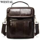 Сумка на плечо WESTAL мужская с откидной крышкой, саквояж кросс-боди из натуральной кожи, дизайнерский мессенджер для работы, Ipad