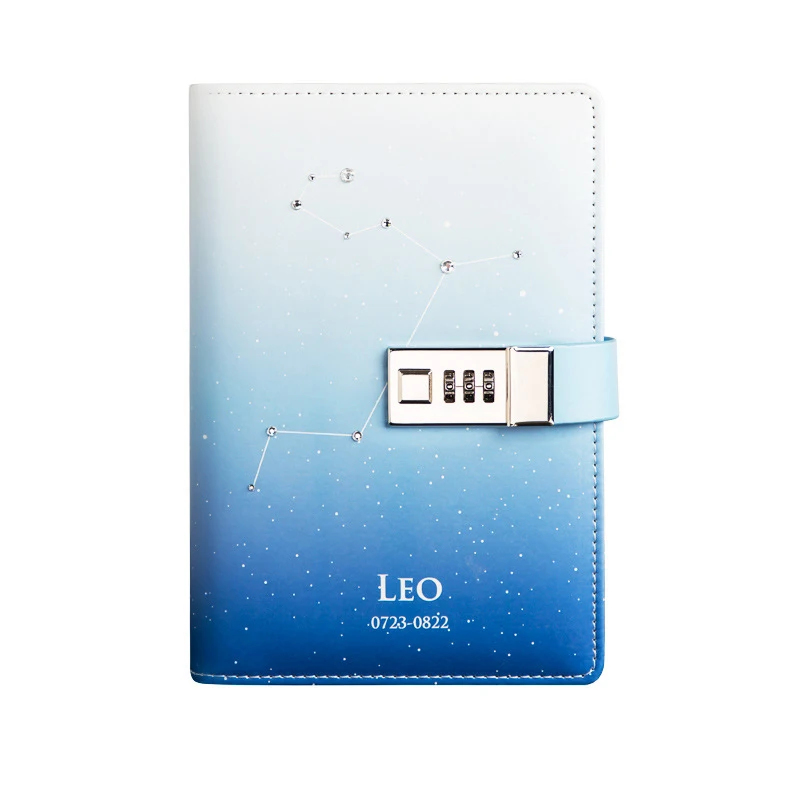 B-Leo Kawaii B6 блокнот набор ПУ креативный милый Созвездие планировщик разделители кодовый замок записные книжки личный журнал дневник - Цвет: B-Leo