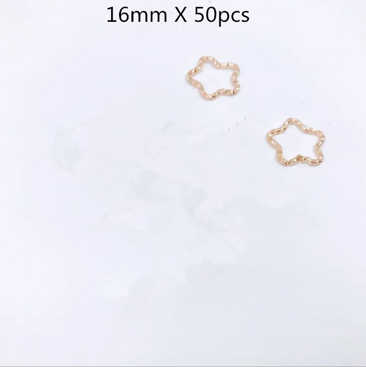 KC Gold Flower 100 шт., 8, 10, 12, 15, 18, 20 мм, скрученные круглые сливы, цветок, закрытые кольца, соединитель для самодельных шармов, бусины-разделители, фурнитура для ювелирных изделий - Цвет: KC Gold Flower