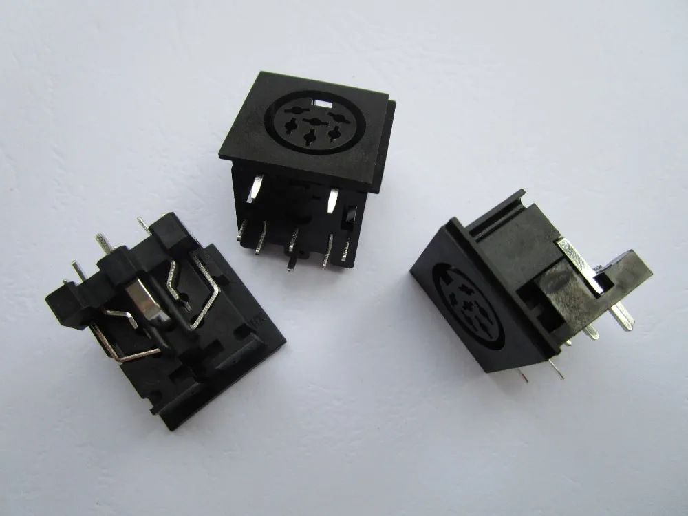 5 шт. S клемма DIN Jack 6 Pin Циркулярный гнездовой разъем для крепления печатной