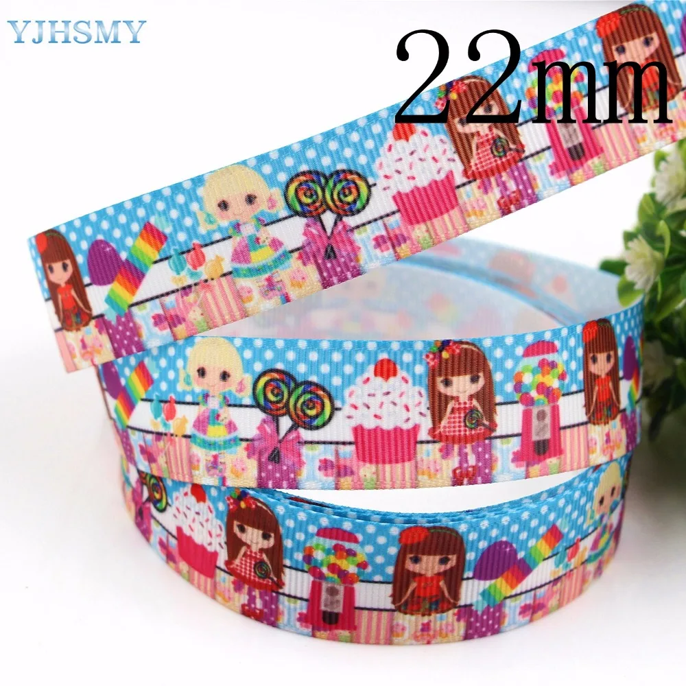 YJHSMY F-17504-950 22 мм 10 ярдов мультфильм ленты термопечать grosgrain Свадебные аксессуары DIY