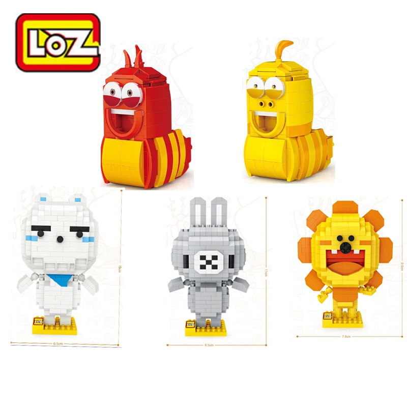 LOZ мини блоки головок Пластик подарок игрушка ABS мультфильм животных Лев Diy Buiding