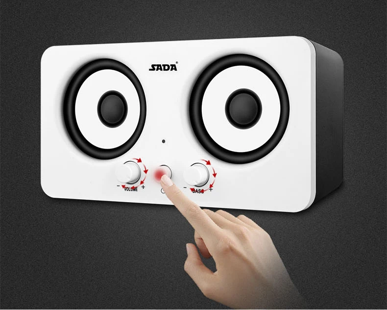 SADA D-220, Фирменное Качество, 3D объемный звук, сабвуфер, стерео бас, ПК, USB динамик, компьютерные колонки для смартфонов, ноутбуков, ноутбуков