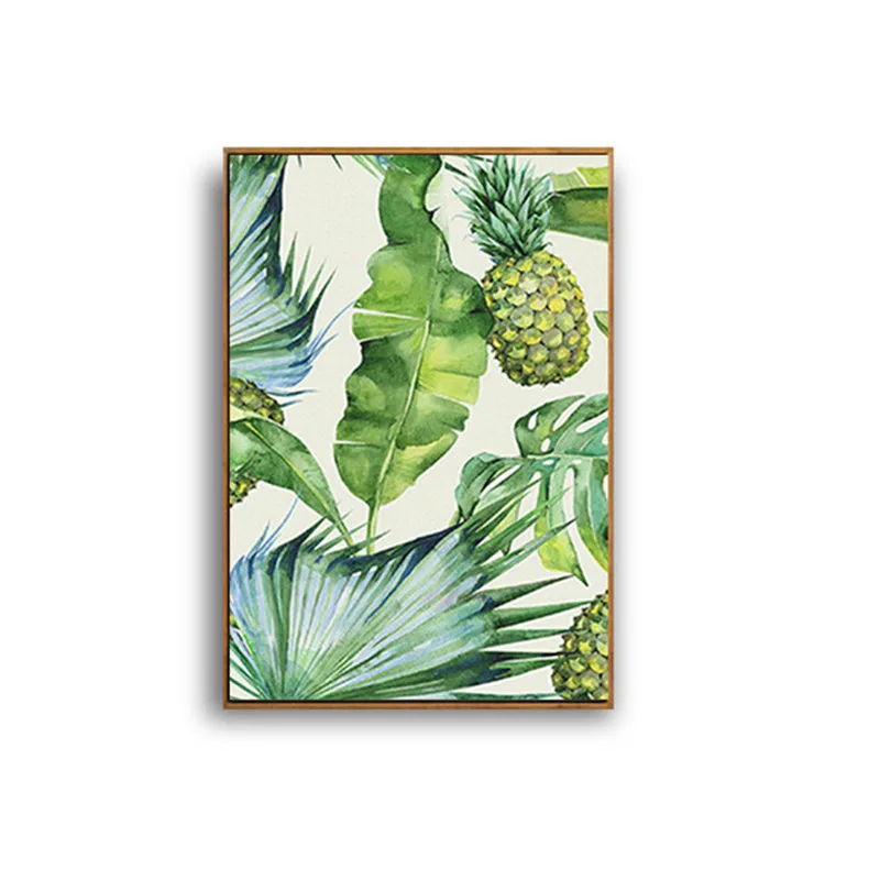 Зеленые листья свежий принт скандинавский холст художественная живопись плакат