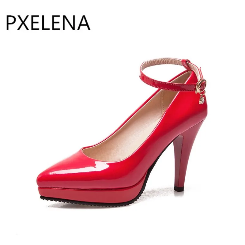 PXELENA/стильные женские туфли лодочки на платформе и высоком каблуке шпильке