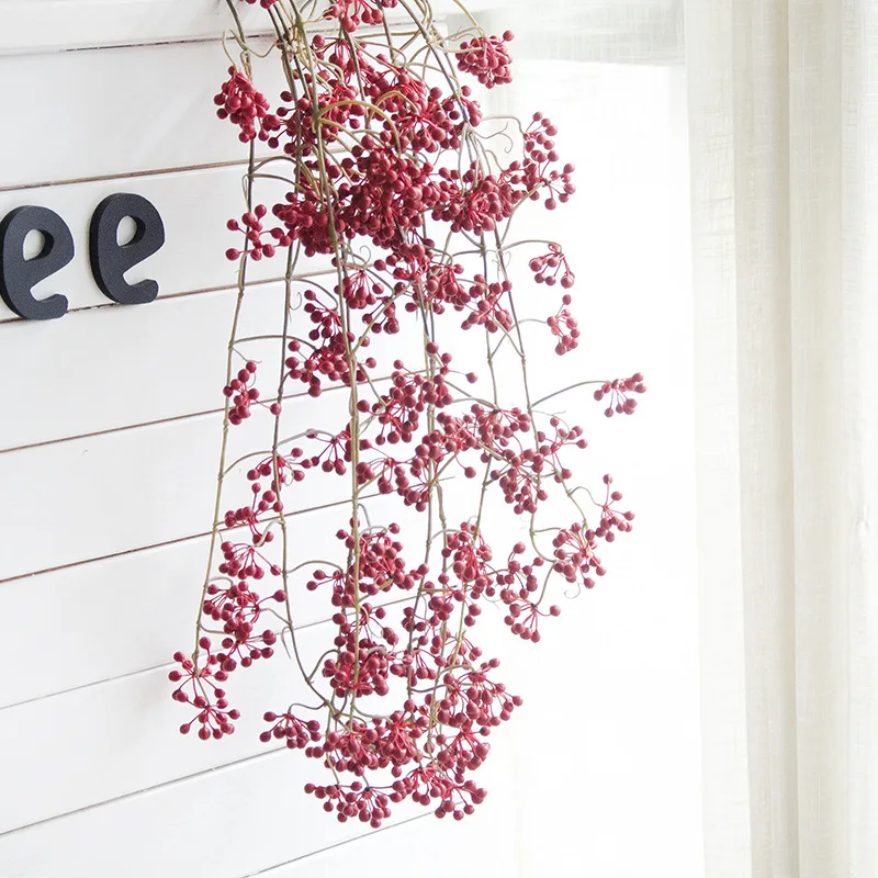 Искусственные красные бобы фрукты искусственные цветы ротанговый декор для