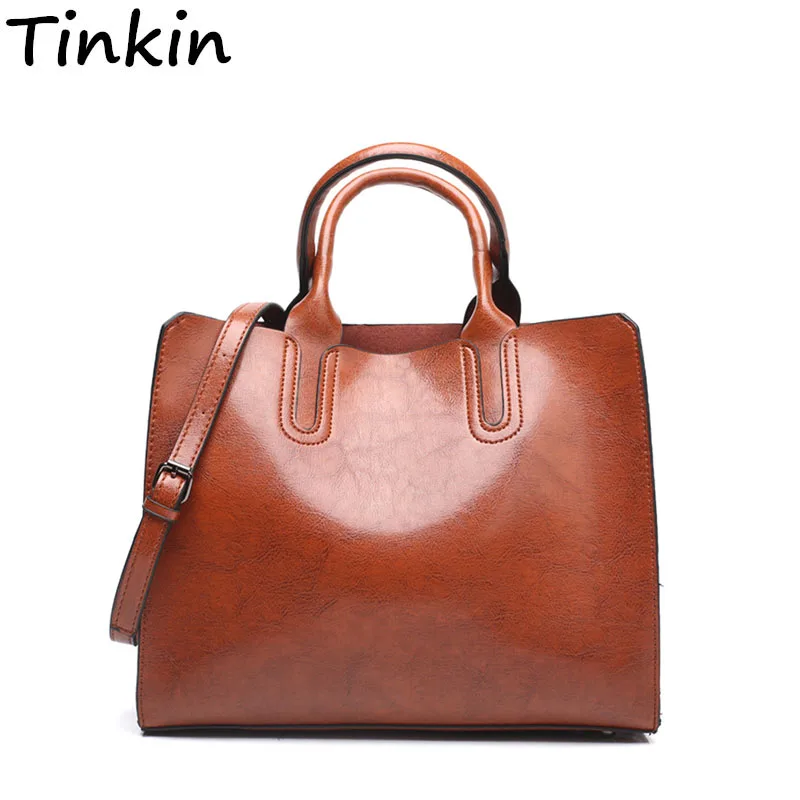 Винтажная женская сумка Tinkin из искусственной кожи дизайнерская Повседневная