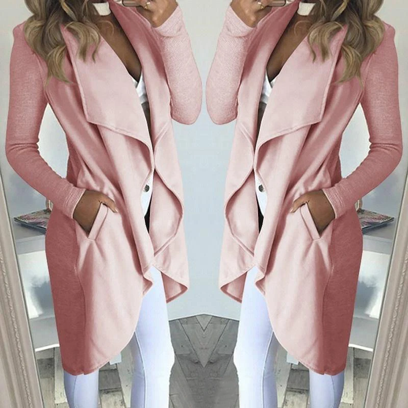 Женский кардиган с длинными рукавами и большими лацканами размеры до 4XL | Женская