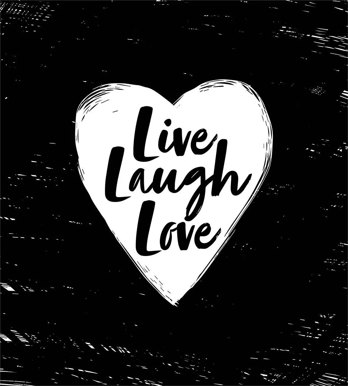 Live Laugh Love Duvet Cover Set Illustration of a Grunge Inspired Heart and Quote Black Decorative 4 Piece Bedding | Дом и сад