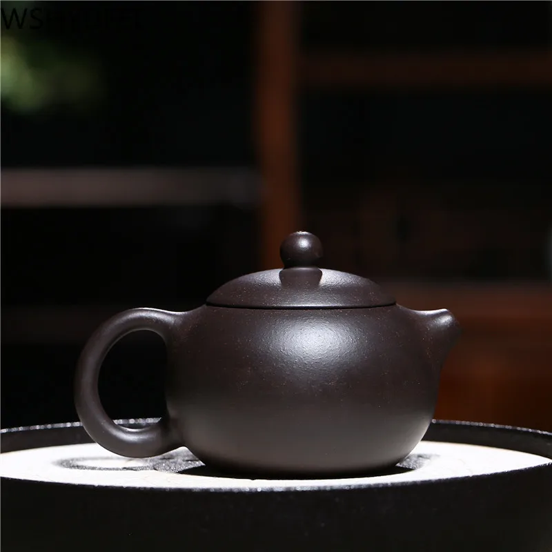 

Yixing famous hand-made Xi Shi pot black Zhu Mu Kung Fu tea set