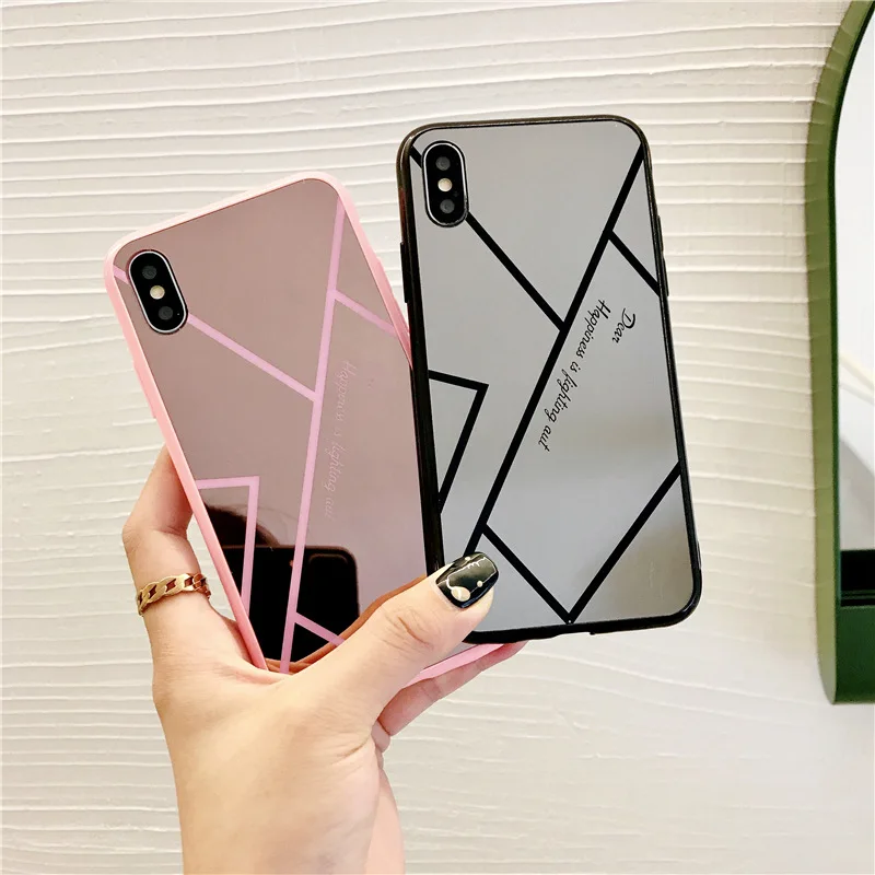 Чехол для iPhone XS MAX мягкий силиконовый зеркальный чехол iphone xs max Роскошный OPPO R11 15 9sp
