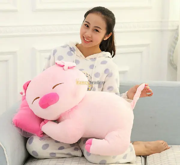 Fancytrader Милая гигантская большая набитая розовая свинка плюшевая игрушка в виде