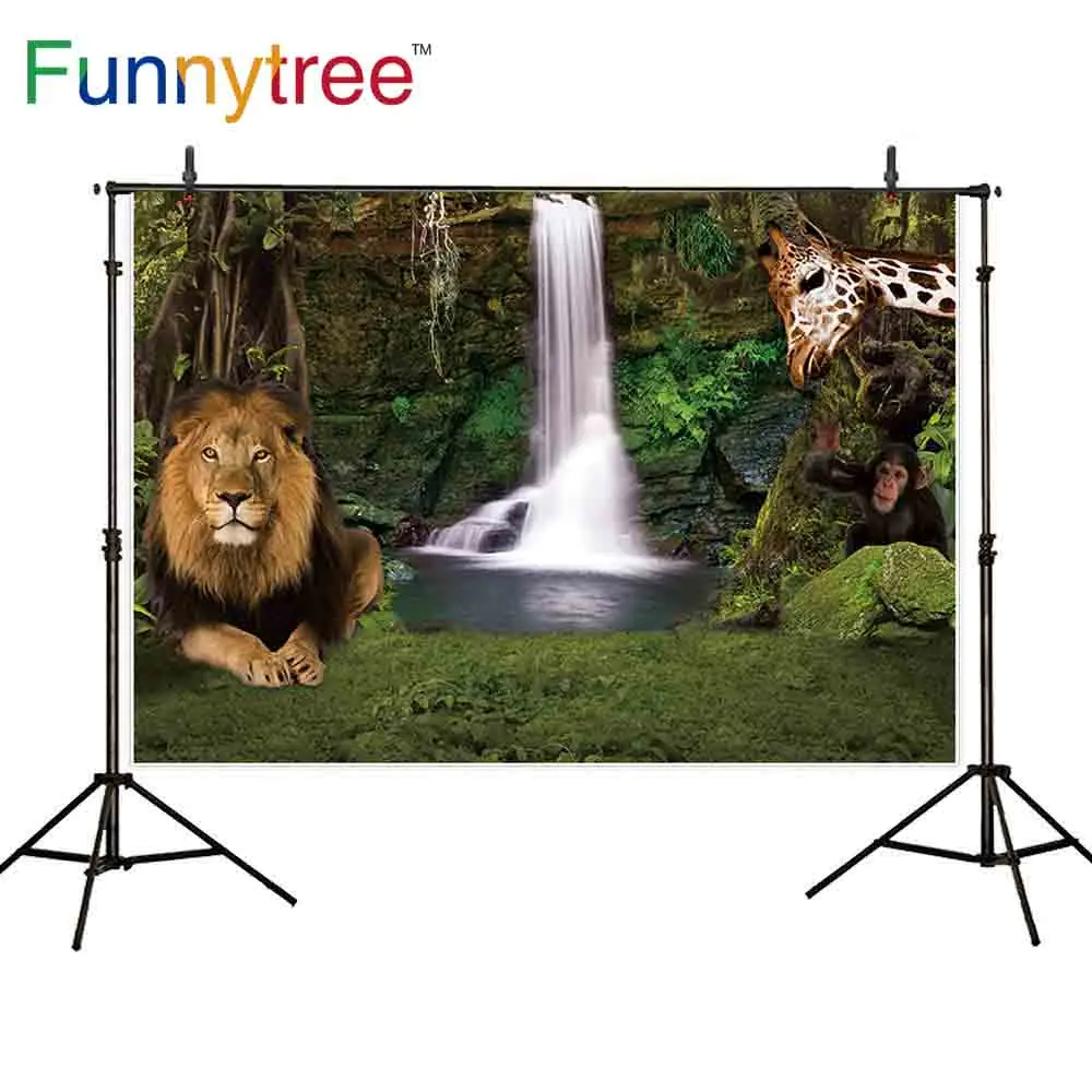 Funnytree фотографии фоном водопад пруд линии животные травы фон фотобудка для