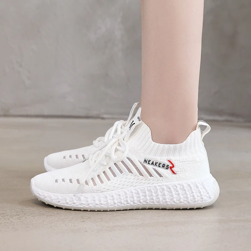 Fly Weaving Women Sneakers Shoes Classic 2019 White Breathable Mesh Sporty Walking Shoe Female Tennis Zapatillas Hombre | Обувь