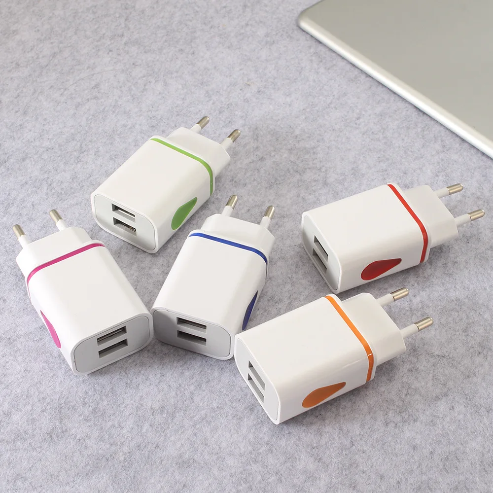 100 шт. в партии 2.1A 5 LED 2USB зарядное устройство для телефона Быстрая зарядка бытовой
