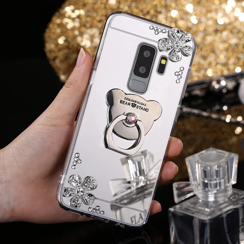 Чехол для Samsung Galaxy S9 мягкий силиконовый зеркальный чехол с алмазным блеском S10 Plus