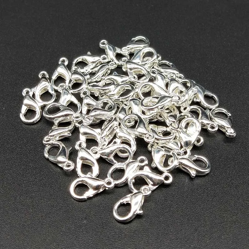 Silver 10*6 мм, 30 шт./лот, новинка, застежки, крючки, стиль, несколько цветов, распродажа, металлическая пряжка с омаром, для ключей, аксессуары, ювелирные изделия - Цвет: Silver