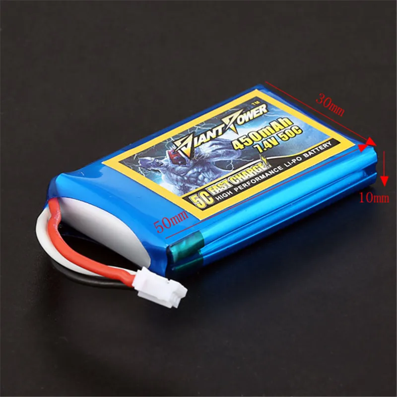 Горячая Распродажа гигантская мощность 2S 7 4 V 450mAh 50C Lipo батарея для E-flite Blade 130X RC