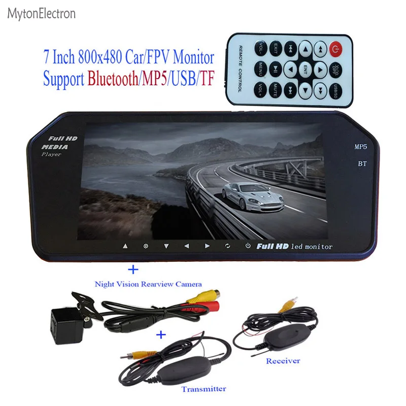 Bluetooth MP5 TF USB 800*480 LCD FPV/Автомобильный зеркальный монитор 7 дюймовый экран +