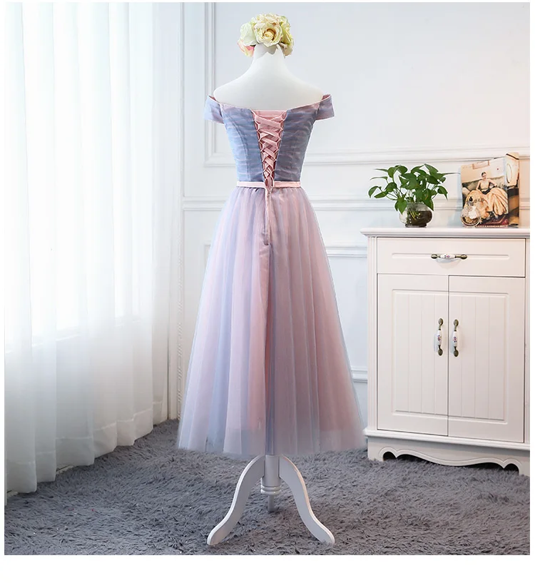 YYMY02Z # Длинные платья подружки невесты средней длины с V-образным вырезом на