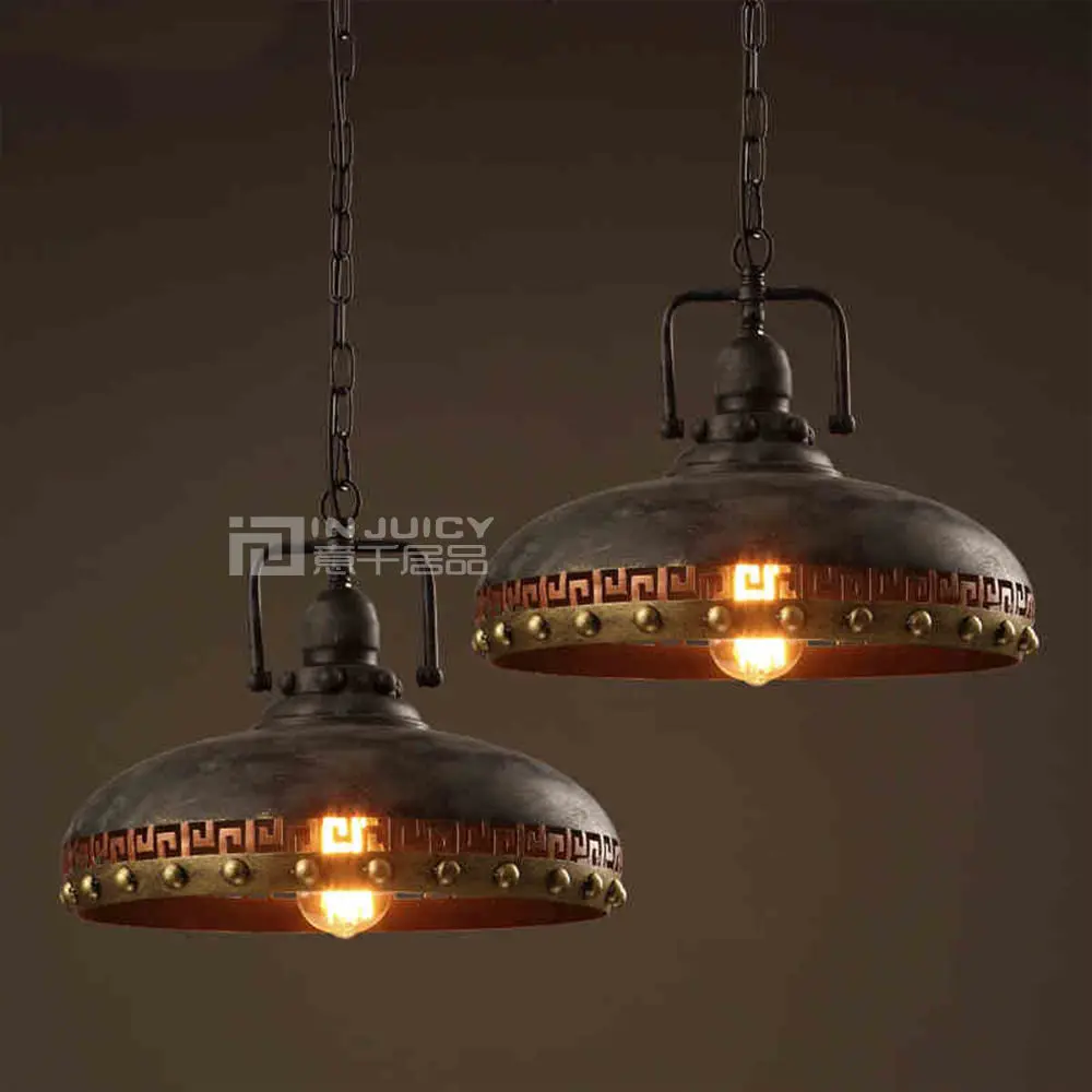 

Vintage Edison Industrial LED Iron Rivet Loft Corridor Cafe Bar Restaurant Lamp Ceiling Droplight Lighting Hall Decor