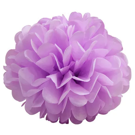 White Tissue Paper Pom Poms Flowers Balls Wedding Decorations Party Decorations Adult Baby Shower Deco Mariage Paper pompoms - Цвет: Light Purple