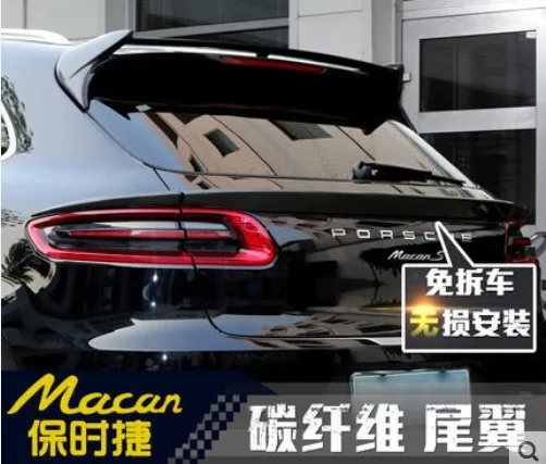 

Carbon Fiber Spoiler For Porsche Macan 2014 2015 2016 2017 High quality Rear Wing Spoilers Trunk Lid Diffuser