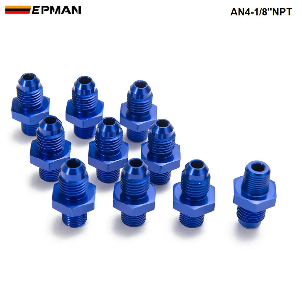 10 шт./лот AN 4 AN4 Flare to 1/8 NPT прямой мужской масляный радиатор топливный Масляный