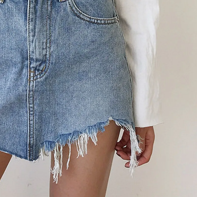 Летняя женская мини юбка модная уличная с высокой талией|casual pencil skirt|pencil skirtdenim skirt