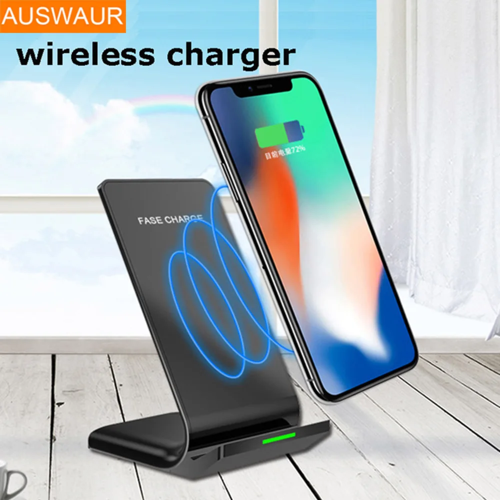 Беспроводное зарядное устройство Qi для iphone X 8 plus Samsung Galaxy S6 S7 Edge Note 5 быстрая